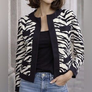 Moschino Black and White Zebra Print Jacket
